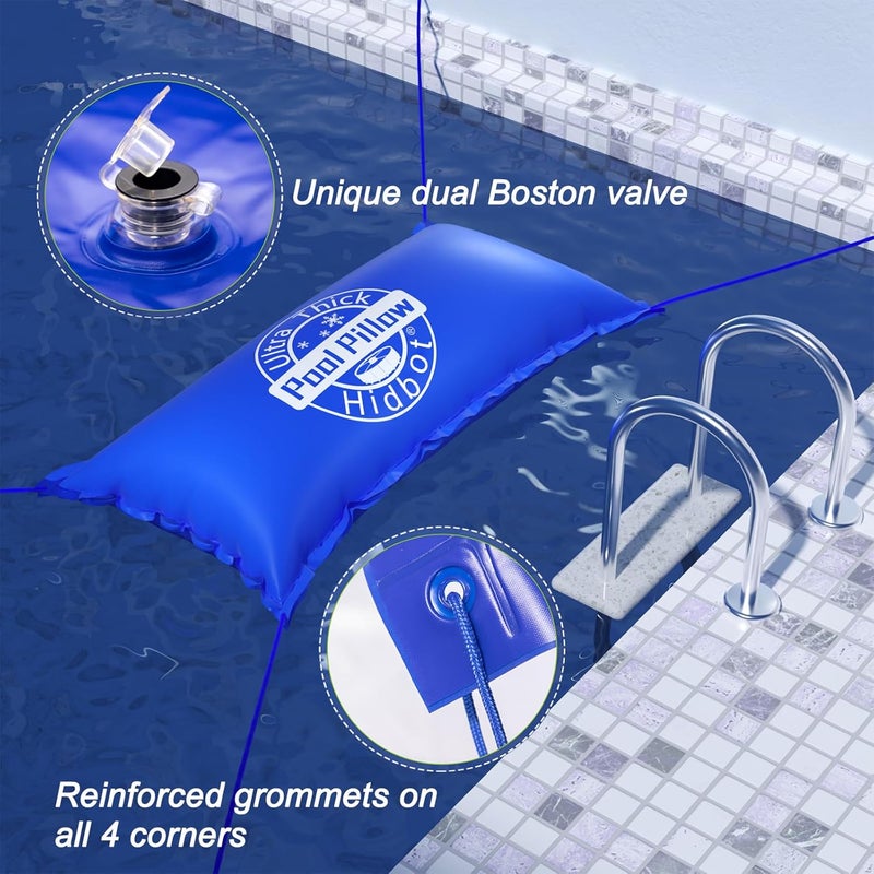 Hidbot Pool Pillows for Above Ground Pools 4x15ft, 0.4mm Ultra Thick Pool Air Pillows for Closing Winter,Cold-Resistant Pool Winterizing Pillow for Above Ground Winter Pool Cover (2x16.5ft Rope Included) - Image 4
